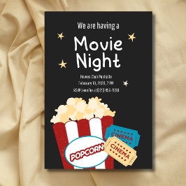 Cool  Movie night Popcorn uitnodiging