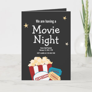 Cool  Movie night Popcorn uitnodiging