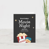 Cool  Movie night Popcorn uitnodiging (Voorkant)