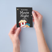 Cool  Movie night Popcorn uitnodiging Flyer (Hand)