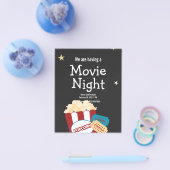 Cool  Movie night Popcorn uitnodiging Flyer (Enkel)