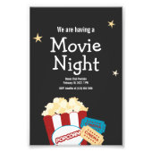 Cool  Movie night Popcorn uitnodiging Foto Afdruk (Voorkant)