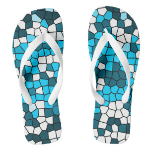 Cool mozaïek patroon l Trendy blauw l Zomer Teenslippers