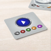 Cool MP3 Player Button Set Kartonnen Onderzetters (Schuin)