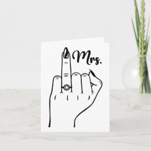 Cool Mrs. Just Married Wife Wedding Finger Ring Ba Kaart