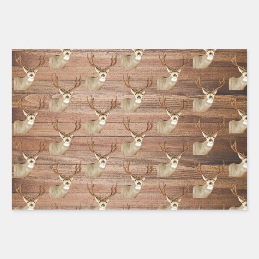 Cool Mule Deer Buck Camo Vist Mannen Inpakpapier Vel (Voorkant 3)