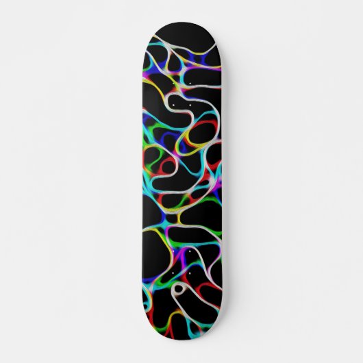 Cool Multi-Color Curvy Lines Persoonlijk Skateboard (Voorkant)