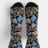 Cool Multi kleur stenen illustratie Blauw Zwart Ma Sokken (Top)