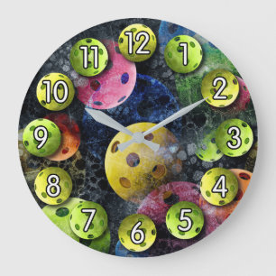 Cool Multicolor Pickleball Clock Grote Klok