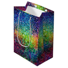 Cool Multicolor Retro Glitter & Sparkles Patroon 2 Medium Cadeauzakje