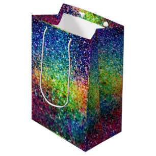 Cool Multicolor Retro Glitter & Sparkles Patroon 2 Medium Cadeauzakje