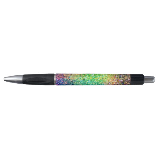 Cool Multicolor Retro Glitter & Sparkles Patroon Pen (Voorkant)