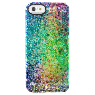 Cool Multicolor Retro Glitter & Sparkles Patroon Doorzichtig iPhone SE/5/5s Hoesje