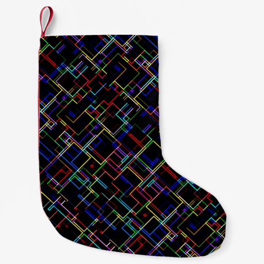 COOL Multicolored Striped Patroon Kleine Kerstsok (Voorkant)