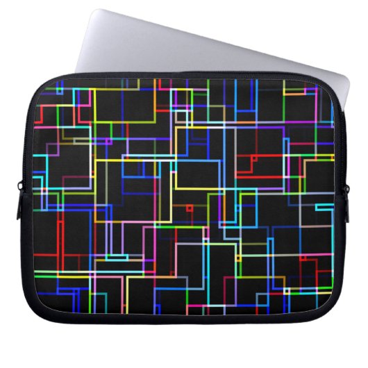 COOL Multicolored Striped Patroon Laptop Sleeve (Voorkant)