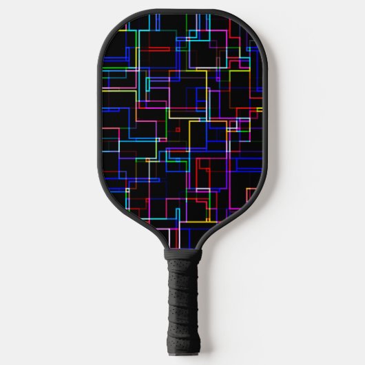 COOL Multicolored Striped Patroon Pickleball Paddle (Voorkant)