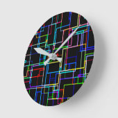 COOL Multicolored Striped Patroon Ronde Klok (Hoek)