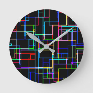 COOL Multicolored Striped Patroon Ronde Klok