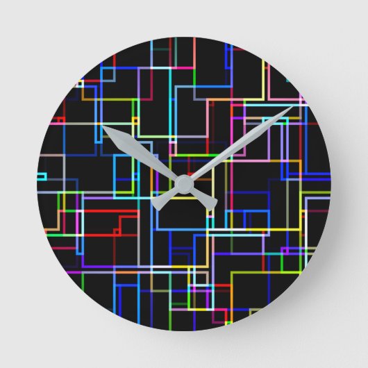 COOL Multicolored Striped Patroon Ronde Klok (Voorkant)
