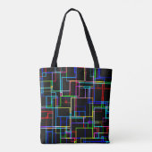 COOL Multicolored Striped Patroon Tote Bag (Achterkant)