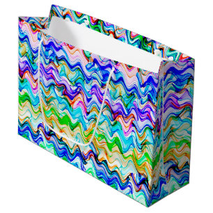 Cool Multicolored Wavy Zig Zag Pattern Large Cadeautasje