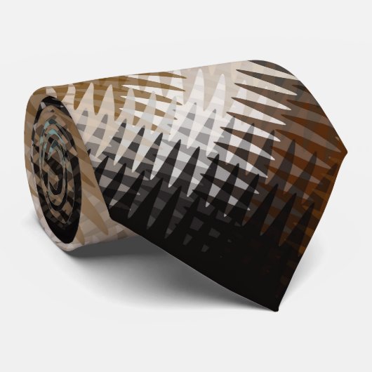 Cool Multicolored Wavy Zig Zag Pattern Stropdas (Opgerold)