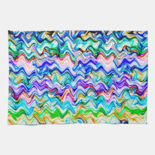 Cool Multicolored Wavy Zig Zag Pattern Theedoek
