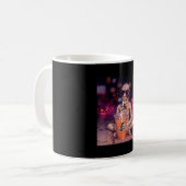Cool mummy drinking iced coffee halloween coffee koffiemok (Voorkant links)