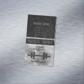 Cool Muscle Man Zwart Personal Trainer Visitekaartje Magneet (Voorbeeld)