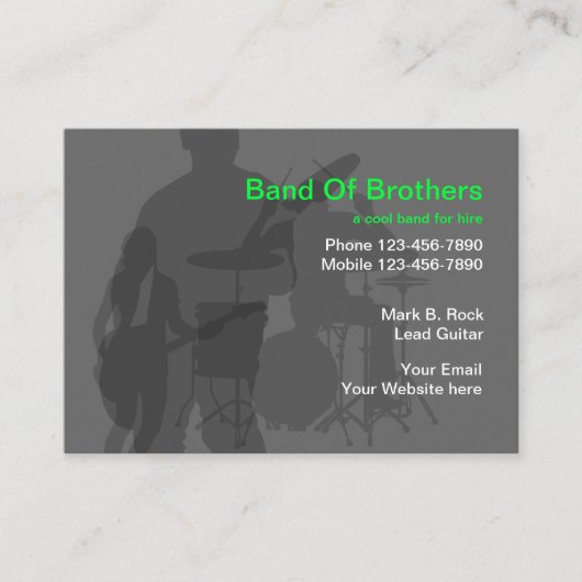 Cool Music Band Visitekaartjes (Voorkant)