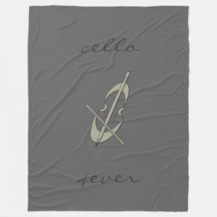 Cool Music Cello 4ever Grijs Deken