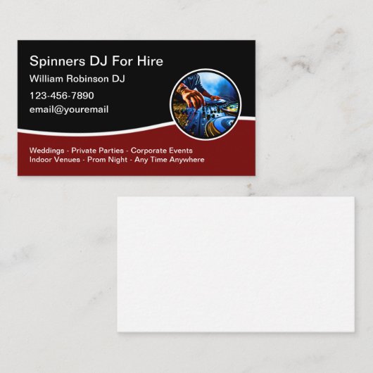 Cool Music DJ voor het huren van Visitekaartjes De (Voorkant / Achterkant)