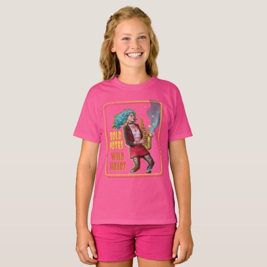 Cool Music Girl – Bold Notes, Wild Heart T-shirt (Voorkant volledig)