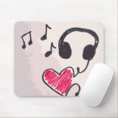 Cool Music is Love Doodle Mousepad Muismat (Met muis)