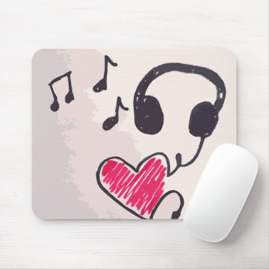 Cool Music is Love Doodle Mousepad Muismat (Met muis)