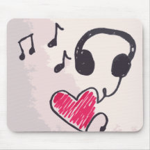 Cool Music is Love Doodle Mousepad