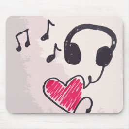 Cool Music is Love Doodle Mousepad Muismat