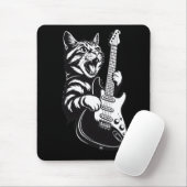 Cool Music Love | Rock Cat Playing Electric Guitar Muismat (Met muis)