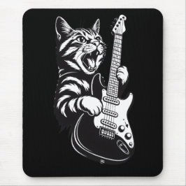 Cool Music Love | Rock Cat Playing Electric Guitar Muismat