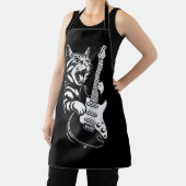 Cool Music Love | Rock Cat Playing Electric Guitar Schort (Insitu)