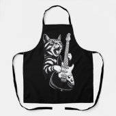 Cool Music Love | Rock Cat Playing Electric Guitar Schort (Voorkant)