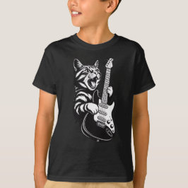 Cool Music Love | Rock Cat Playing Electric Guitar T-shirt