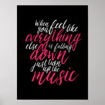 Cool Music Quote Hand Lettering Calligraphy Poster