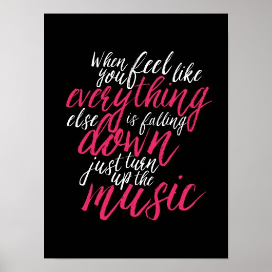 Cool Music Quote Hand Lettering Calligraphy Poster (Voorkant)