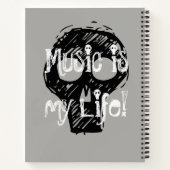 Cool Music Rock en Roll Skulls Personaliseren Name Notitieboek (Achterkant)