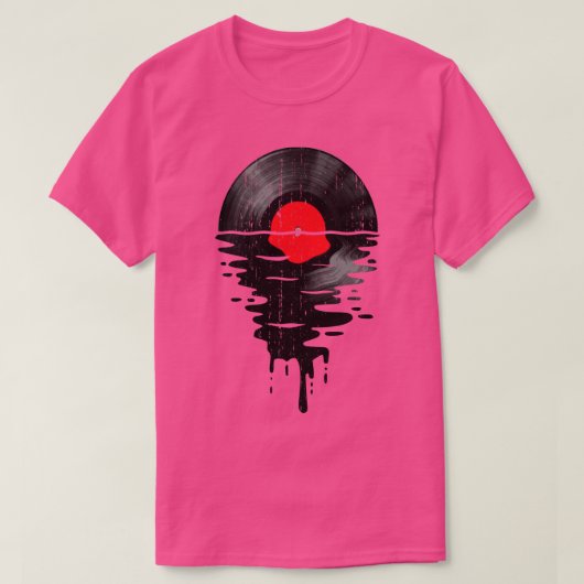 Cool Music Vinyl Record Retro  Rood T-shirt (Design voorkant)