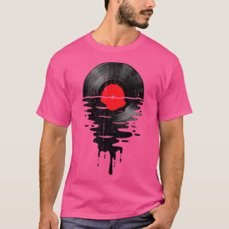 Cool Music Vinyl Record Retro  Rood T-shirt