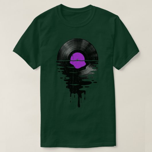 Cool Music Vinyl Retro  Paarse T-shirt (Design voorkant)
