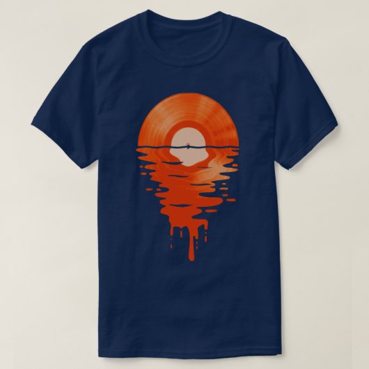 Cool Music Vinyl Retro Sinaasappel T-shirt (Design voorkant)