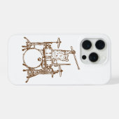 Cool Musician Cat Playing Drums  iPhone Hoesje (Achterkant horizontaal)